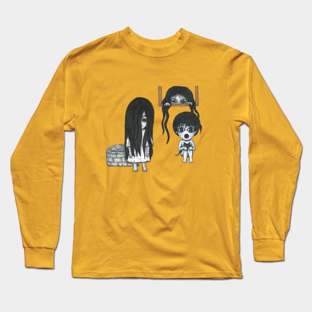 Japan Horror Long Sleeve T-Shirt by LivStark